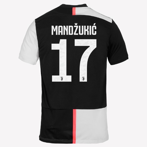 Camiseta Juventus NO.17 Mandzukic 1ª 2019-2020 Blanco Negro